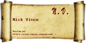 Nick Vince névjegykártya